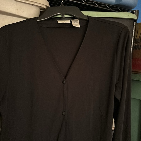 Villager A Liz Claiborne Company Black Light Jacket Cover Up Button Cardigan M - Picture 4 of 16